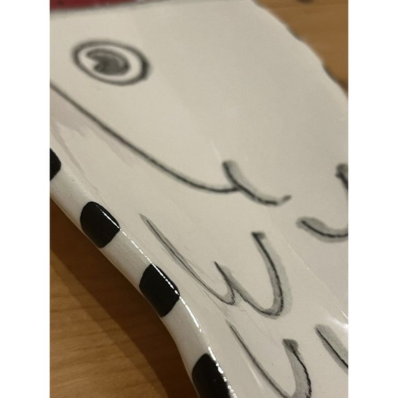 EAT ME! Ceramic Chicken Art. Hand Made & Painted Pottery/Figure/Wall Plate - Picture 6 of 7